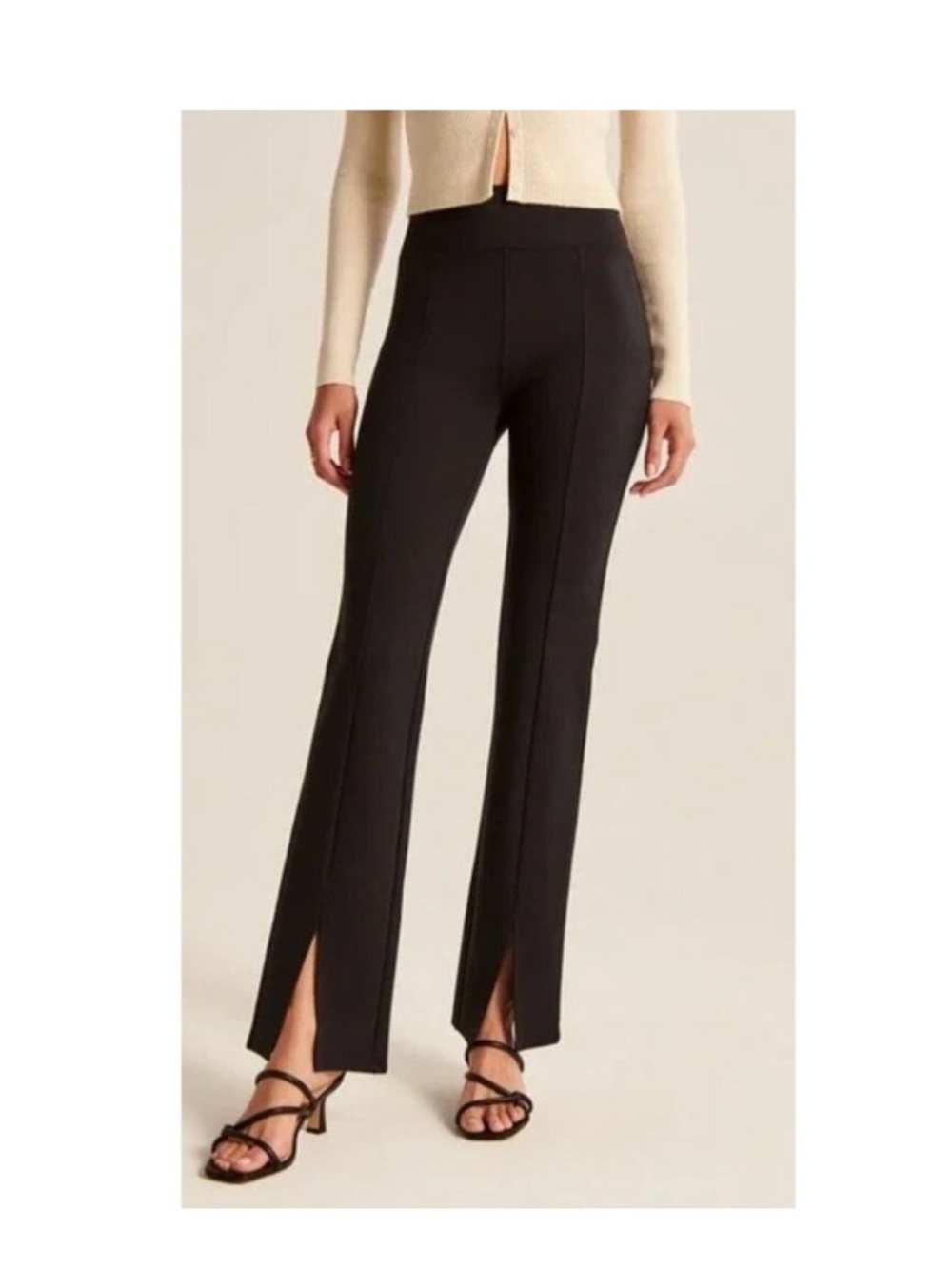 Abercrombie & Fitch Black Split-Hem Boot Flare Pants